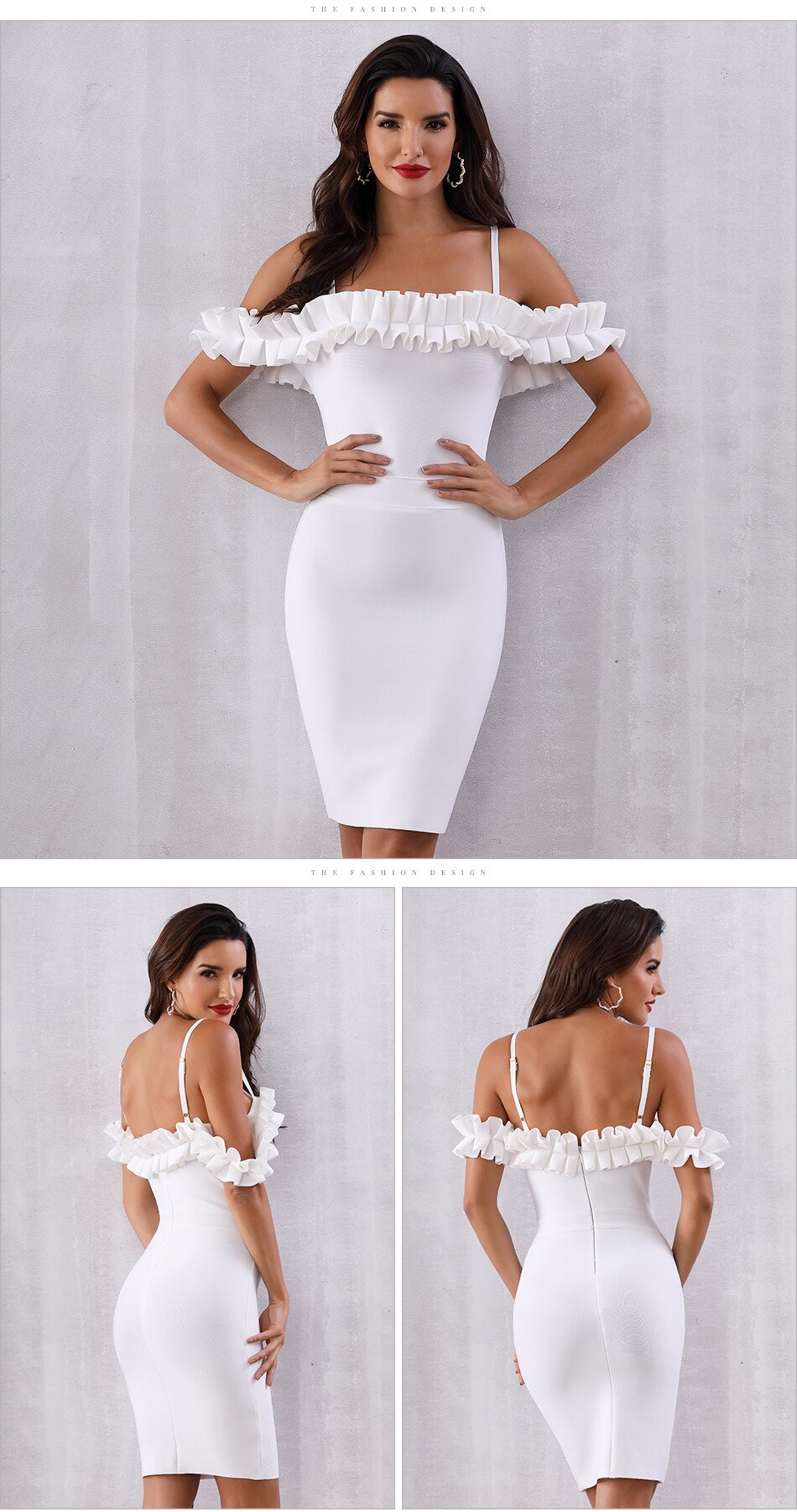ADYCE Vestidos Verano Sexy Slash Neck Off Shoulder Ruffles Bandage Evening Party Dress - H5070