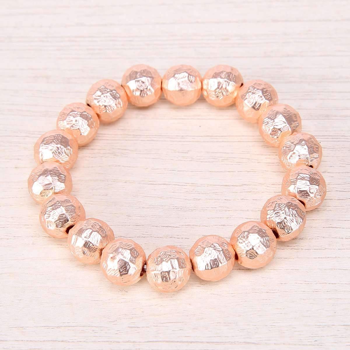 Blurred Metals Beaded Stretch Bracelet,Bracelets,Elly, by Mad Style