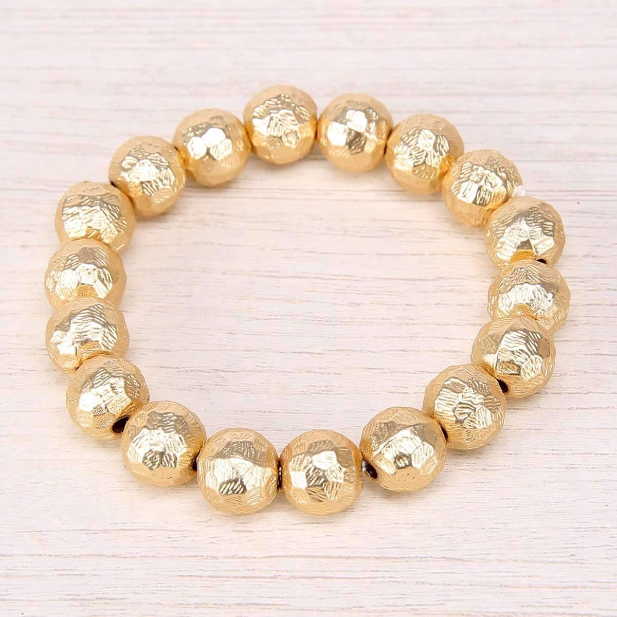 Blurred Metals Beaded Stretch Bracelet,Bracelets,Elly, by Mad Style