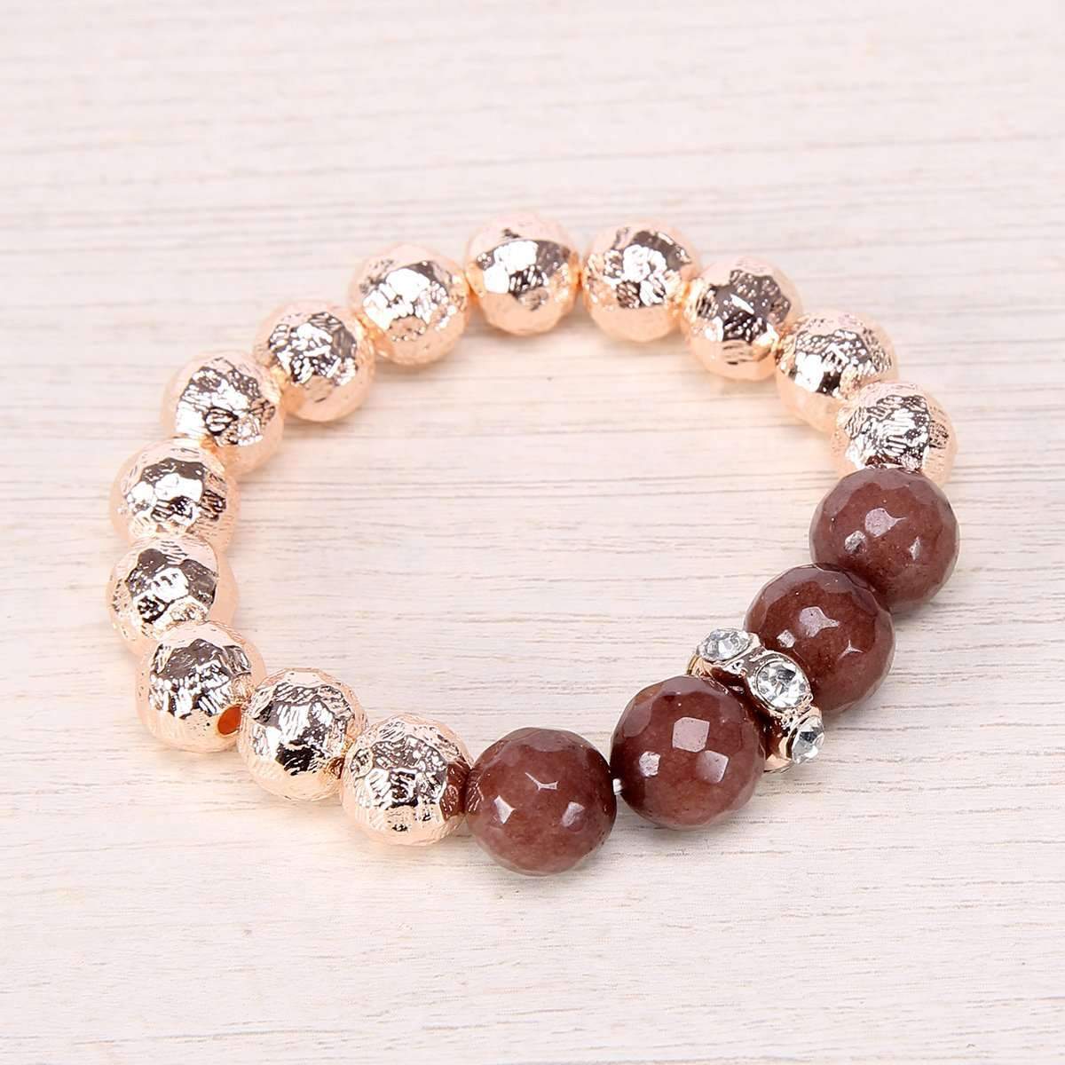 Blurred Metals Beaded Stretch Bracelet,Bracelets,Elly, by Mad Style