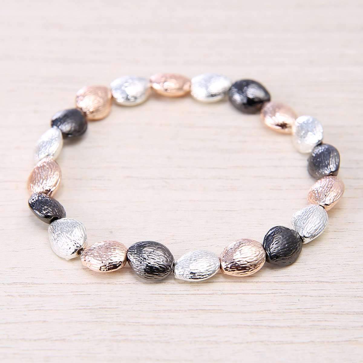Blurred Metals Stretch Bracelet,Bracelets,Elly, by Mad Style
