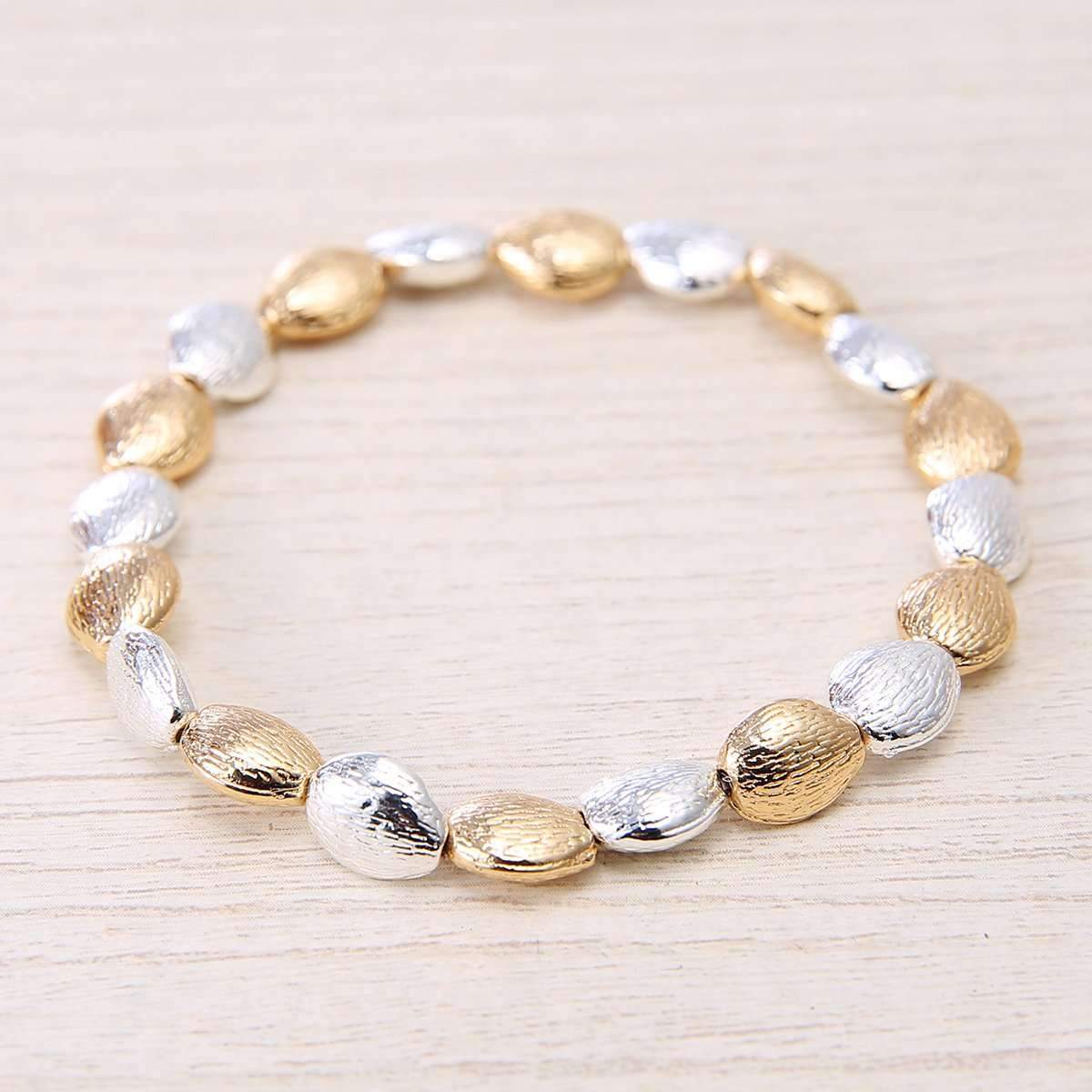 Blurred Metals Stretch Bracelet,Bracelets,Elly, by Mad Style