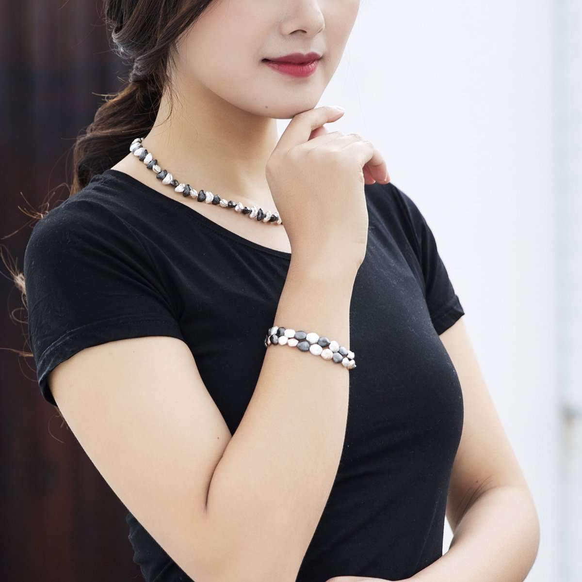 Blurred Metals Stretch Bracelet,Bracelets,Elly, by Mad Style
