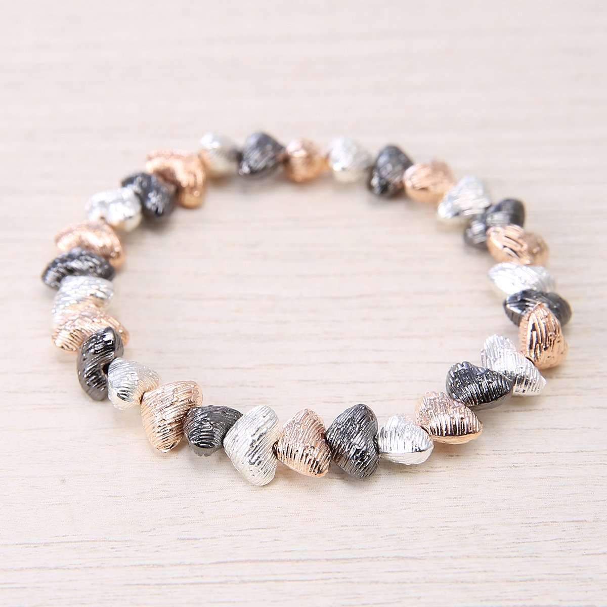 Blurred Metals Stretch Love Bracelet,Bracelets,Elly, by Mad Style