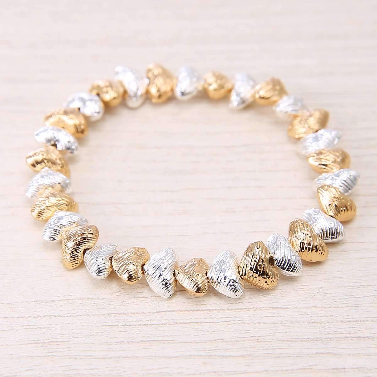 Blurred Metals Stretch Love Bracelet,Bracelets,Elly, by Mad Style
