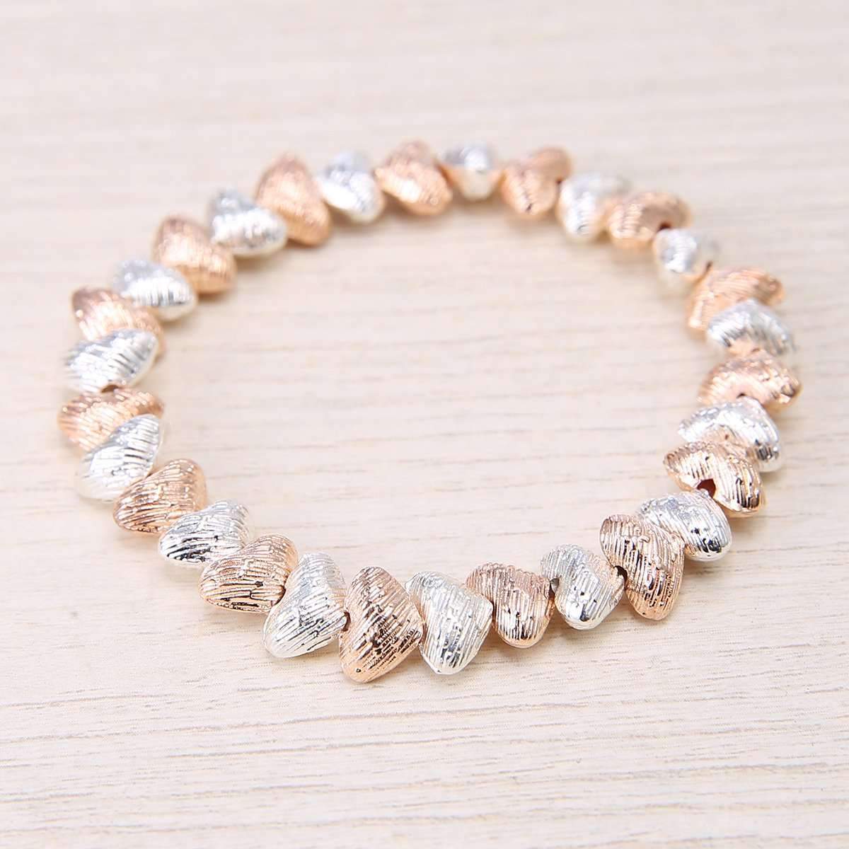Blurred Metals Stretch Love Bracelet,Bracelets,Elly, by Mad Style